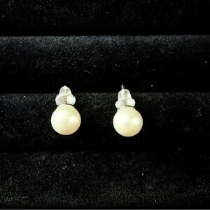 Classic Ivory Pearl Stud Earrings - Women Jewelry